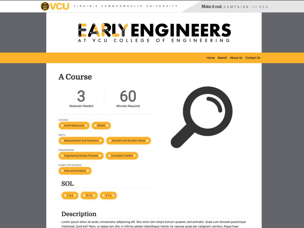 Early Engineers website screenshot.