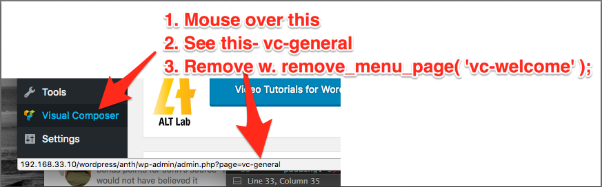mouse over sidebar item to get name to remove in php