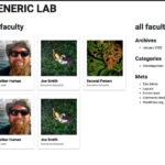 View of the faculty page using the shortcode.