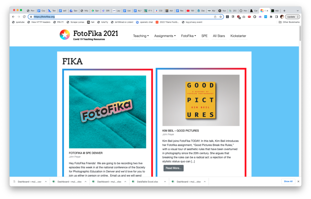 A screenshot of the FotoFika website showing a few recent articles.